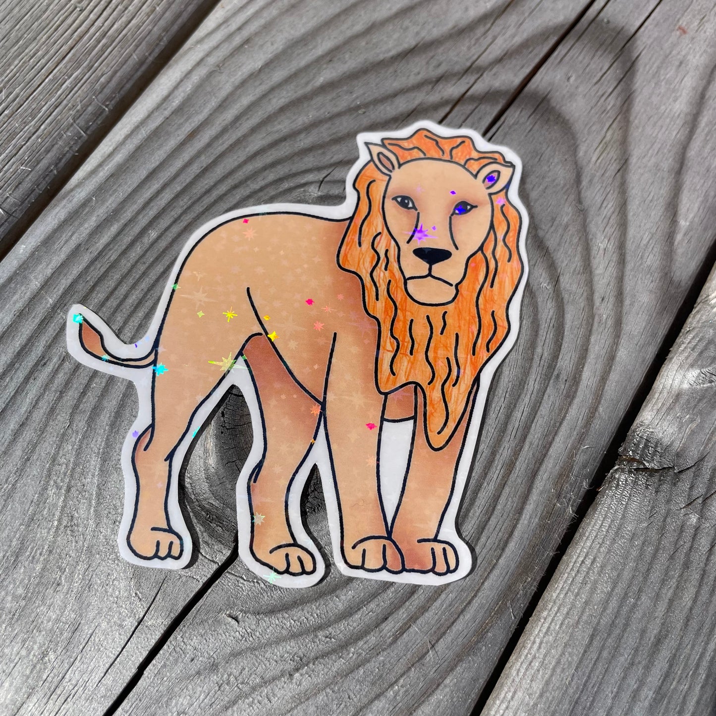 1 pc Large Sammy the Lion Clear Holographic Stickers