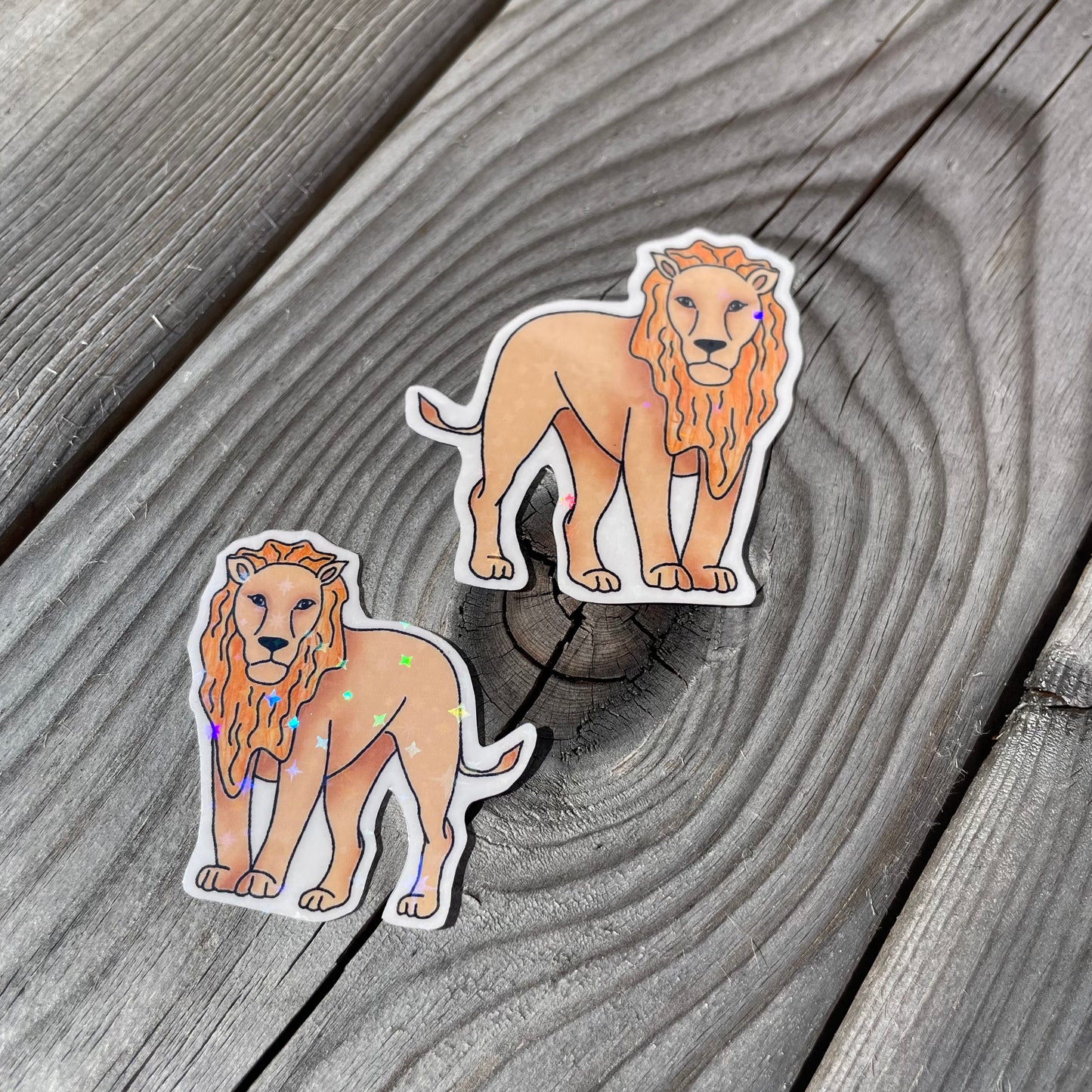 2 pc Sammy the Lion Clear Holographic Stickers