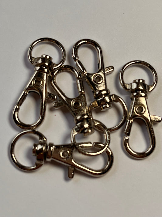 5 pcs Antique Silver Plated clip swivel Keyring