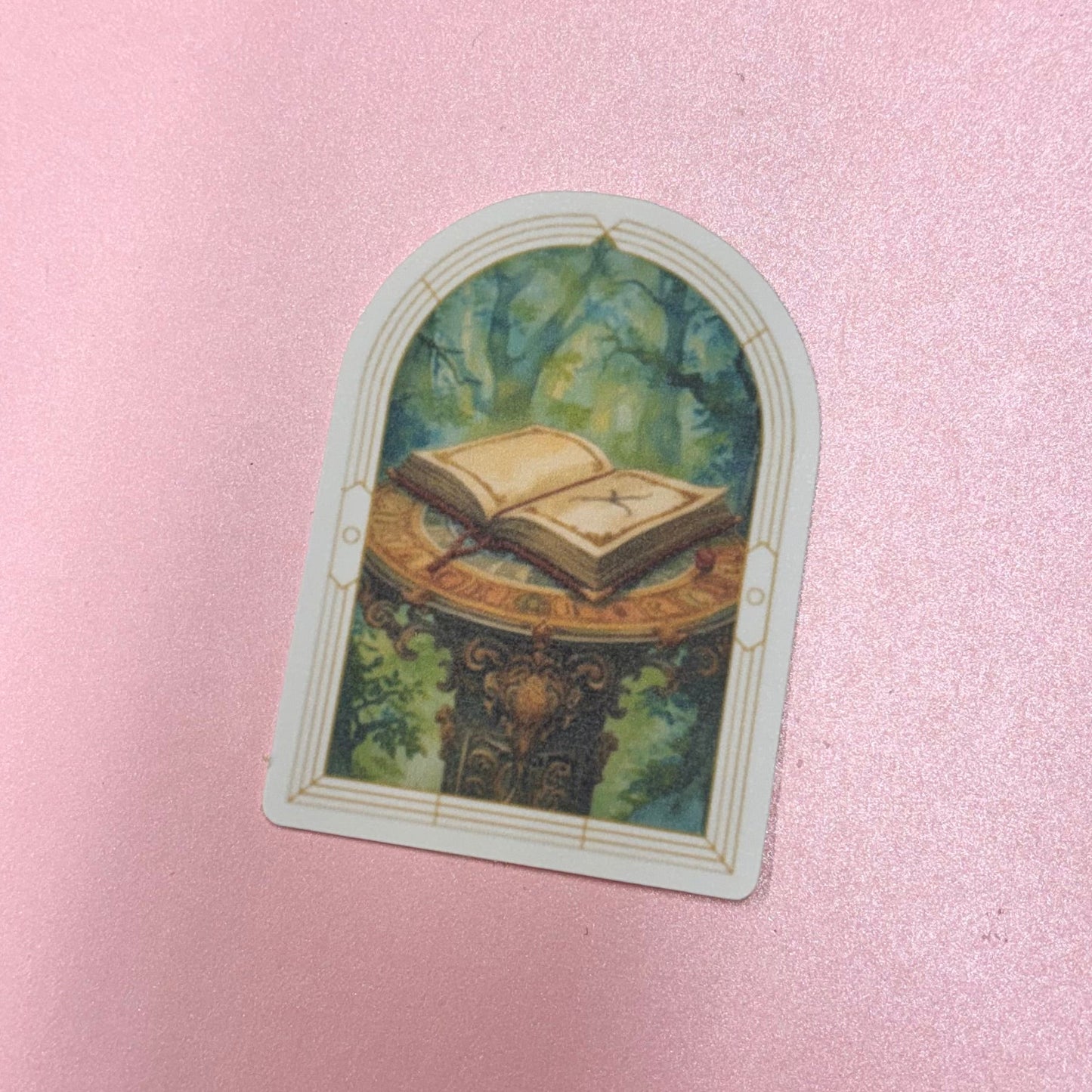 Arched Fantasy Book Matt waterproof Die Cut Sticker