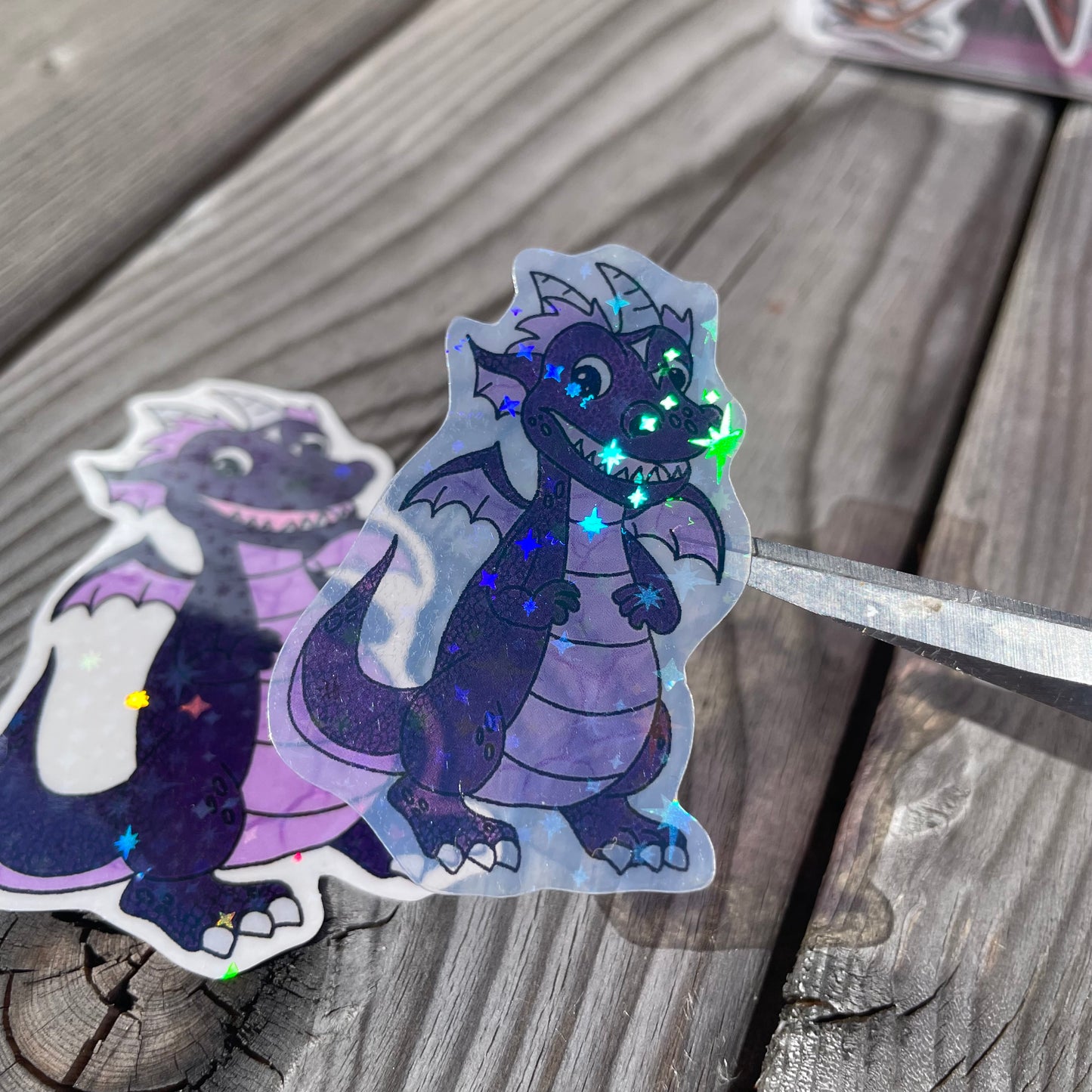 2 pc Rae The Dragon Clear Holographic Stickers