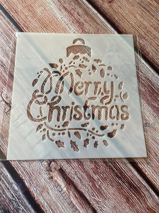 Merry Christmas Bauble Stencil