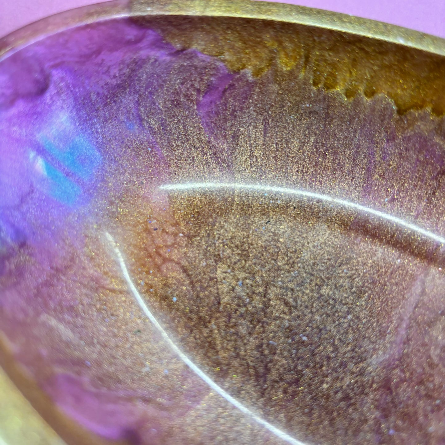 Pink And Bronze Oval Trinket Tray