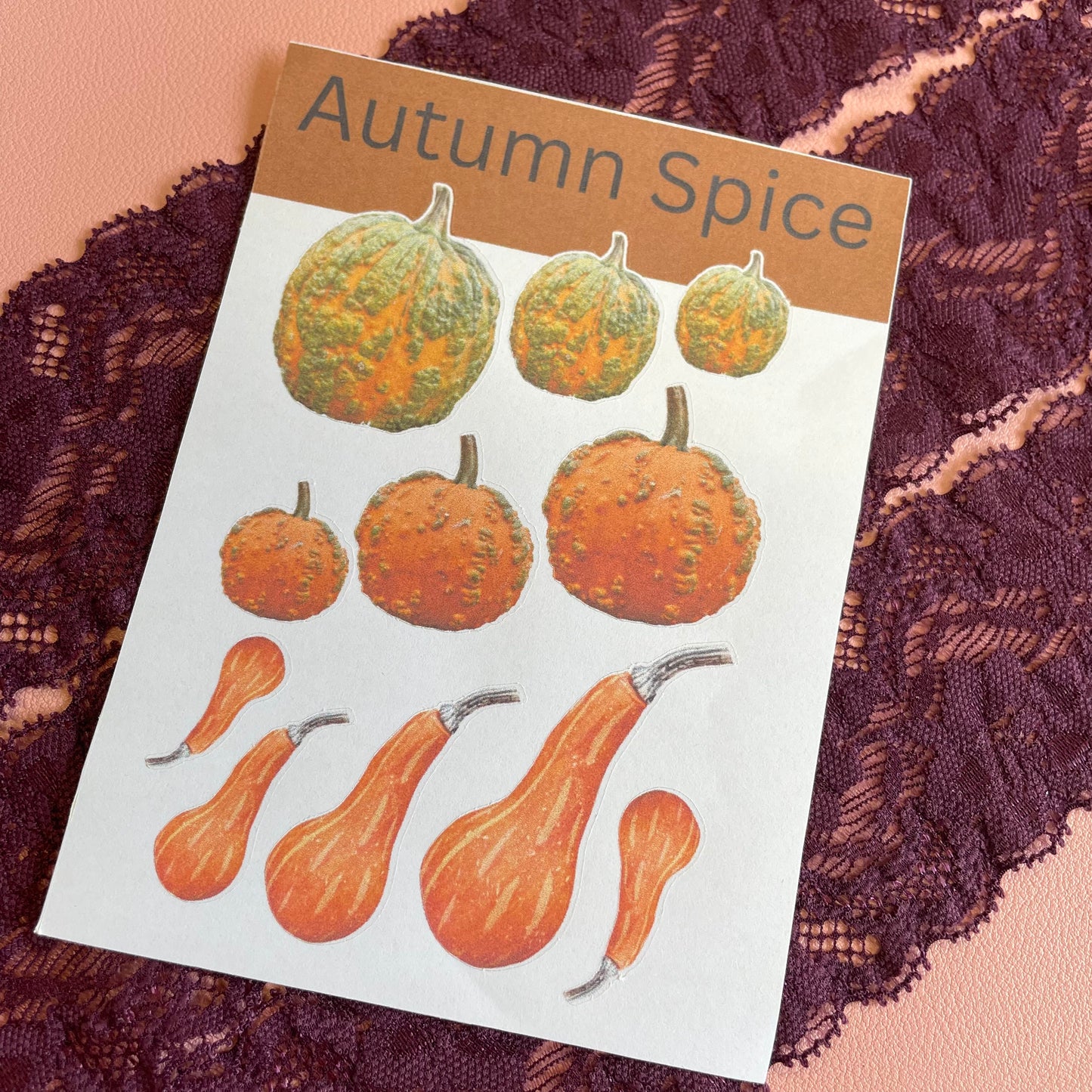 Set of 3 Autumn Spice Sticker Sheets