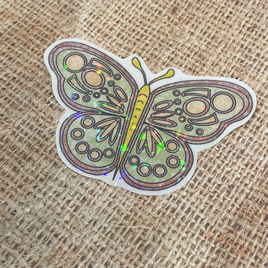 1 pc Large Green Holographic Stickers