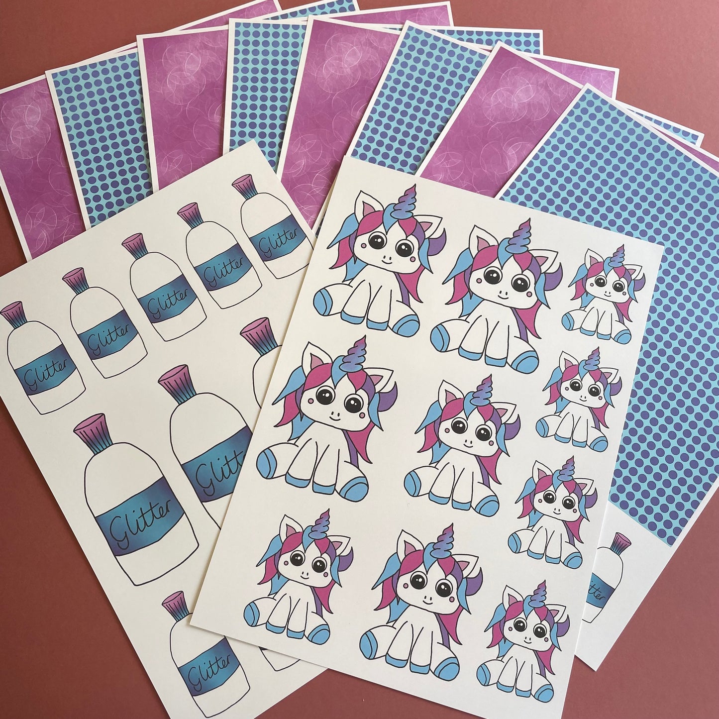 Fluffy The Unicorn Paper pack Printed and Posted