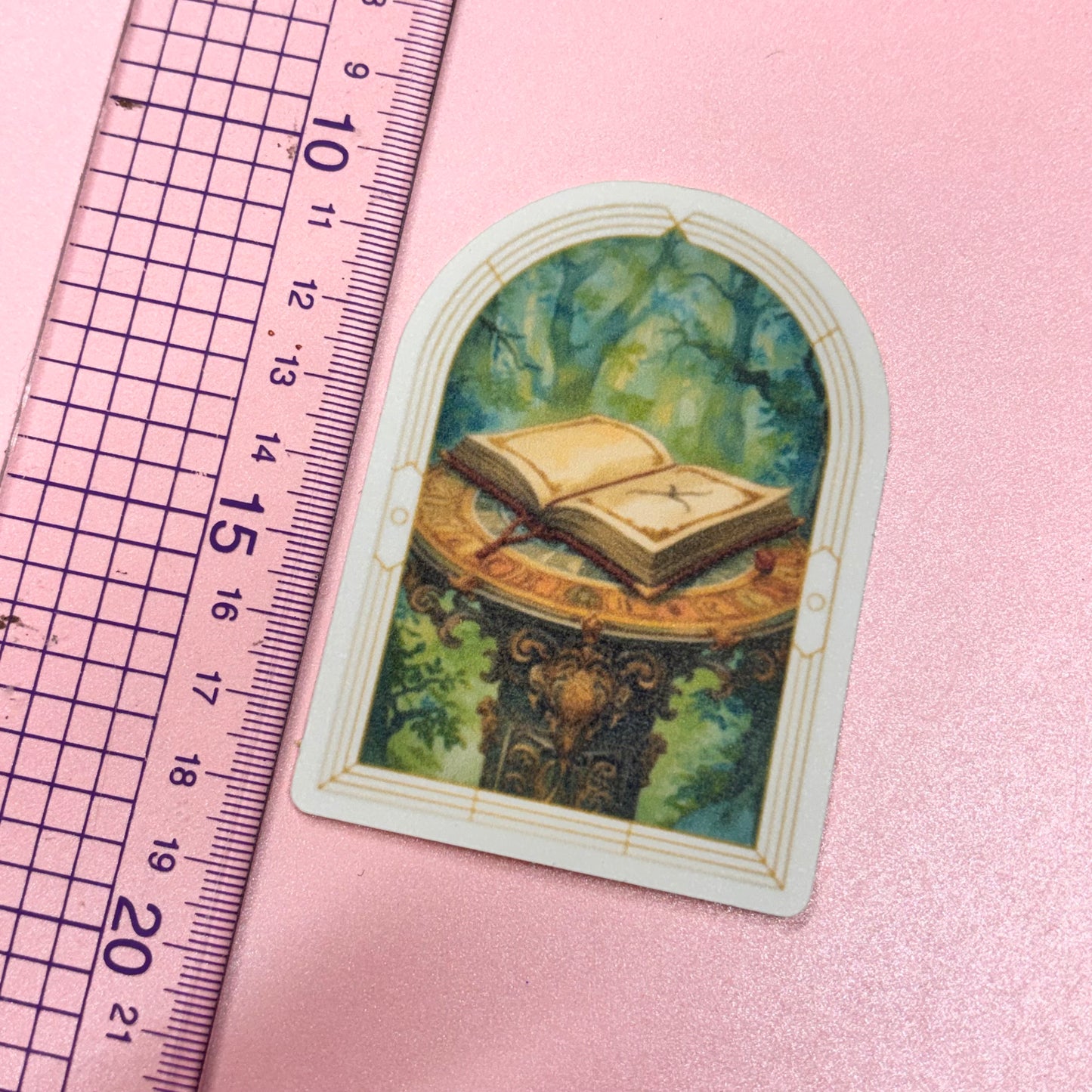 Arched Fantasy Book Matt waterproof Die Cut Sticker