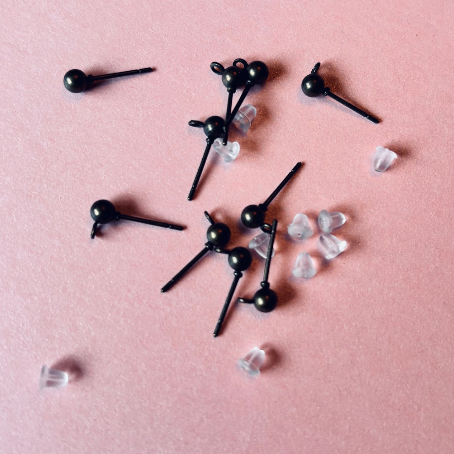 10 pcs Antique Bronze Post Earrings With Loop