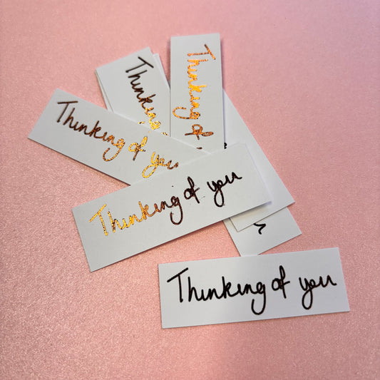 10pcs Brown Foiled With Thinking Of You Word Pack