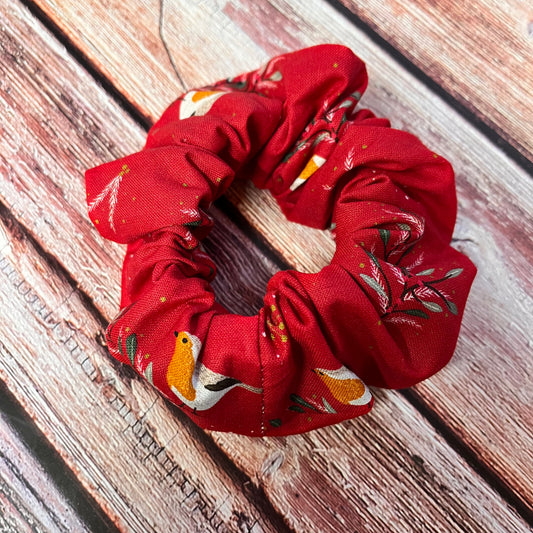 Regular Christmas Red Robin scrunchie