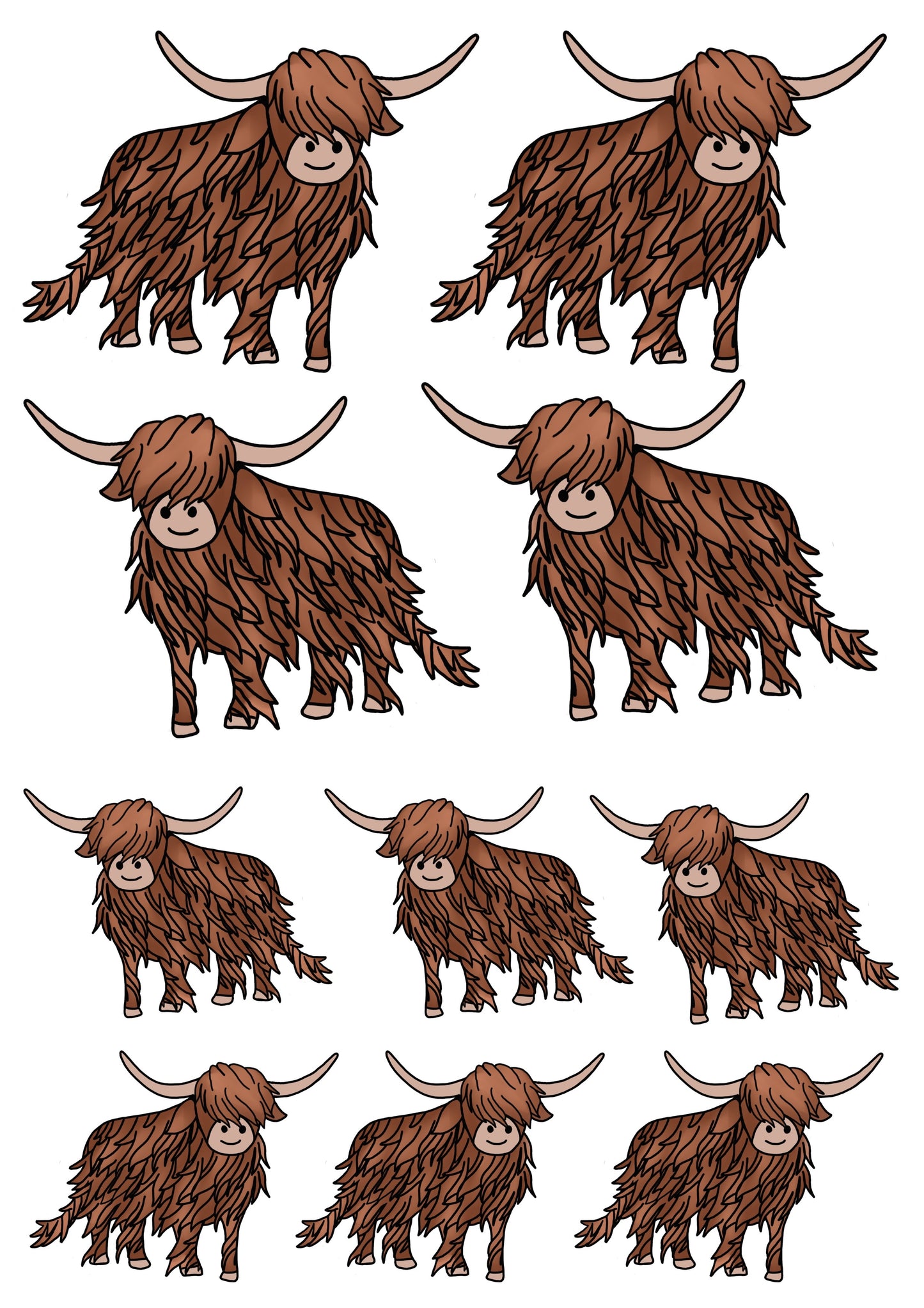 DIGITAL Harry the Highland Cow Paper Collection 4 designs