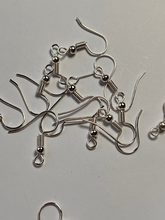 100 pcs Silver Plated earwires