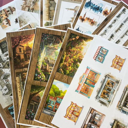 Printed And Posted City Life Cut Apart Paper Pad 11 Sheets