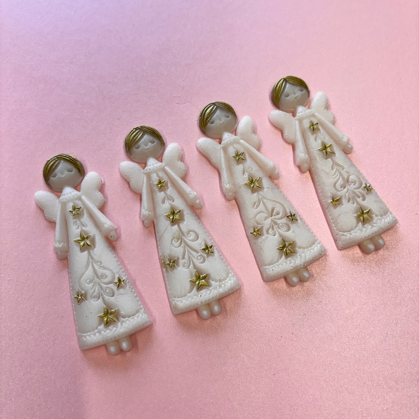Set of 4 Resin Angle Card Embellishments