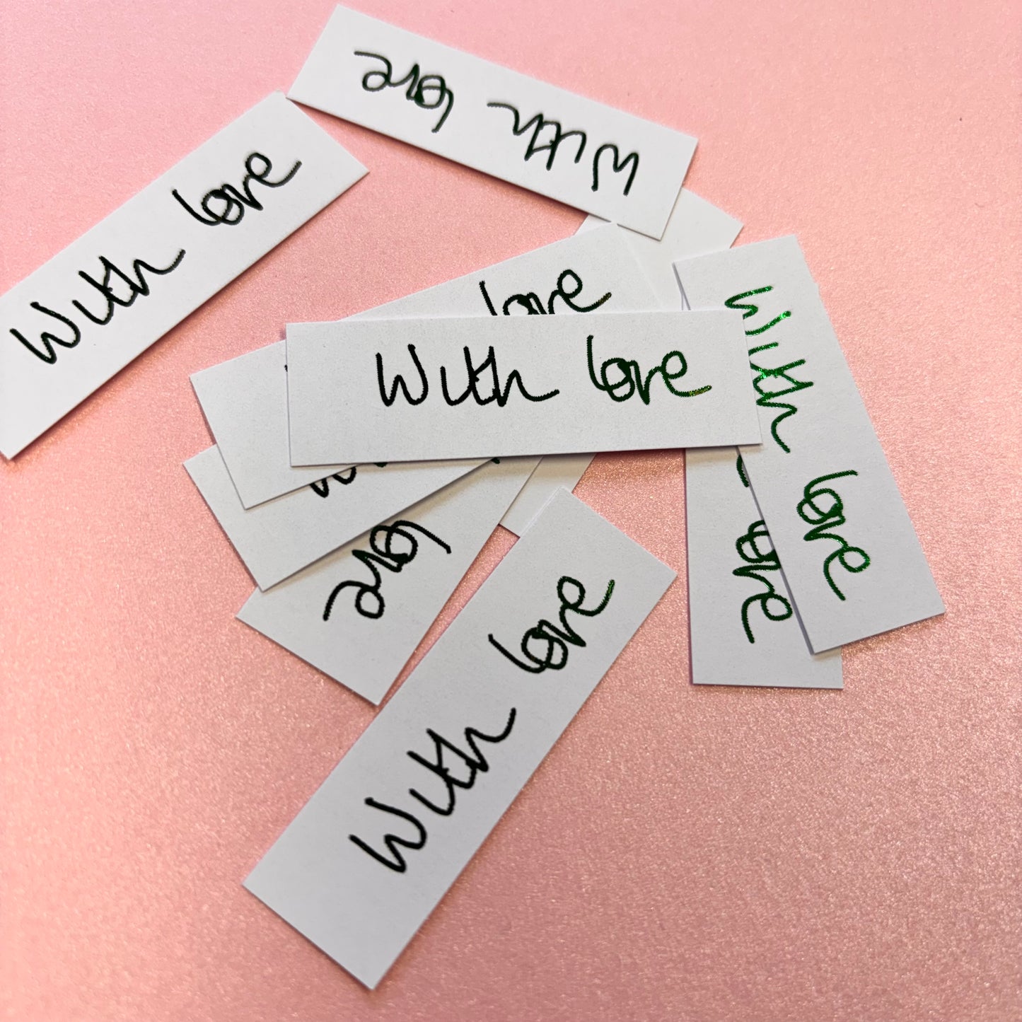 10pcs Green Foiled With Love Word Pack