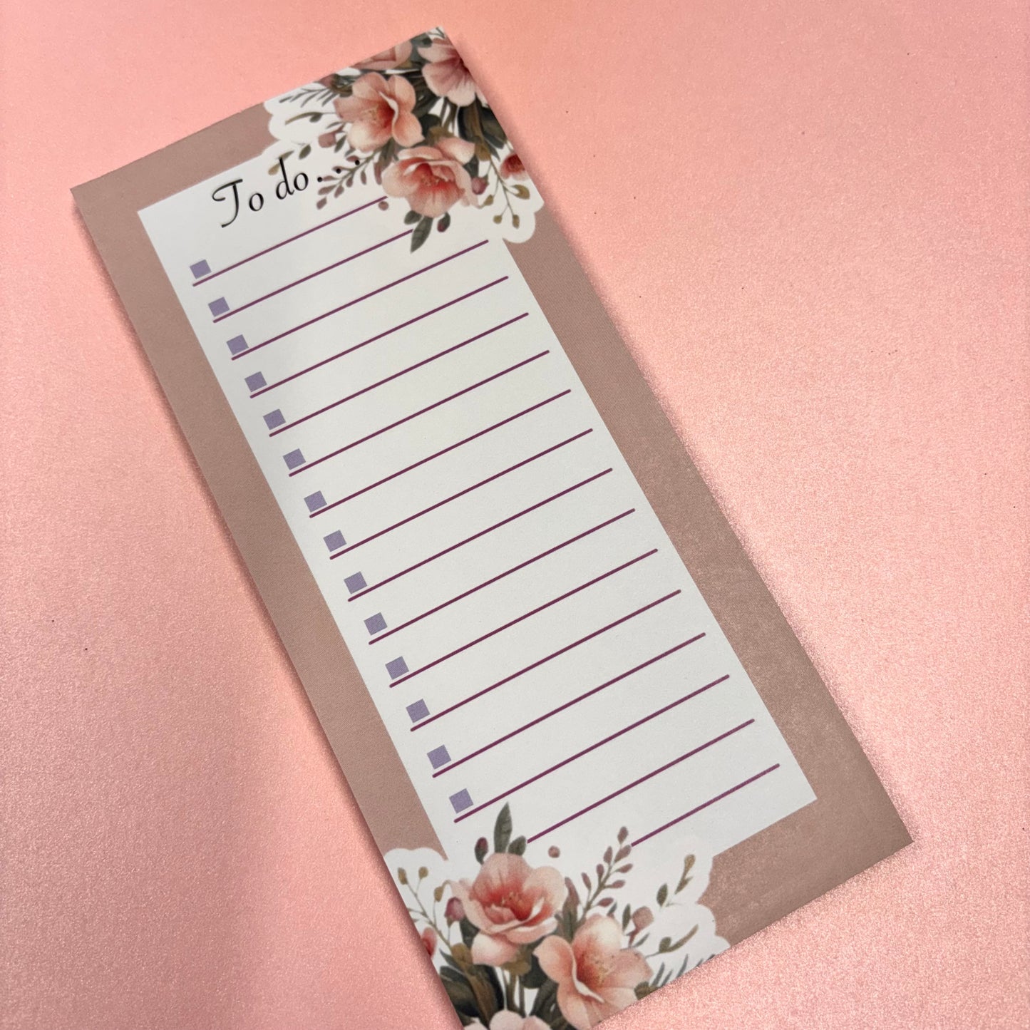 Delicate Roses To Do List Note Pad