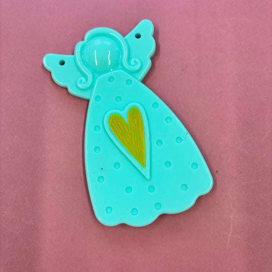 Beatiful large Resin Teal Angel Hanger