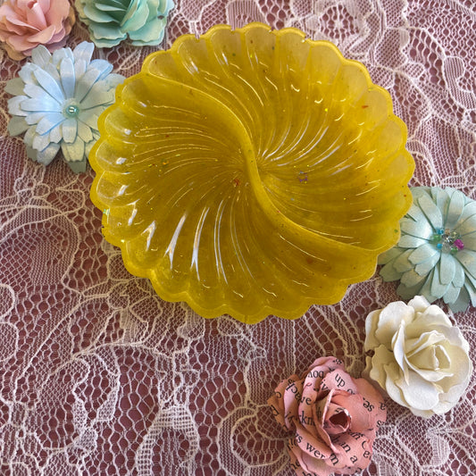 Yellow Resin Embellishment Dish