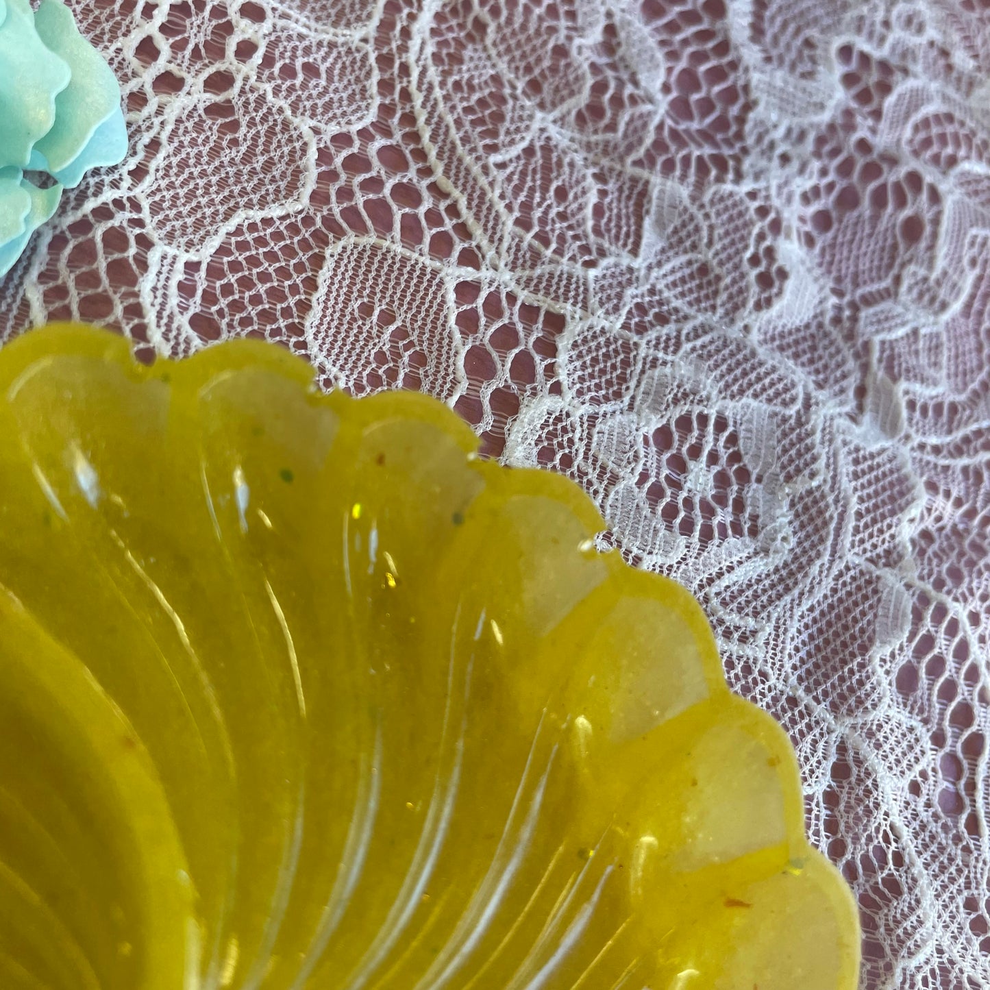 Yellow Resin Embellishment Dish