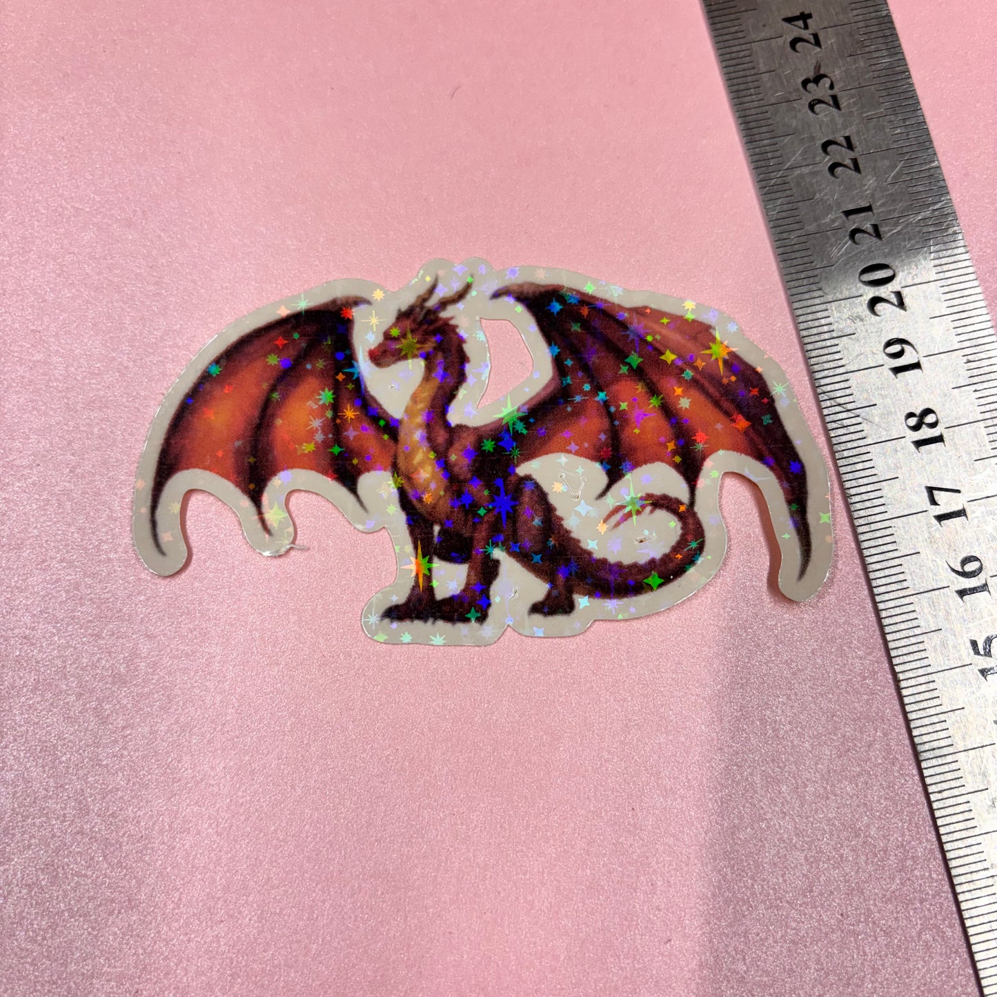 Red Dragon Holographic Die Cut Sticker
