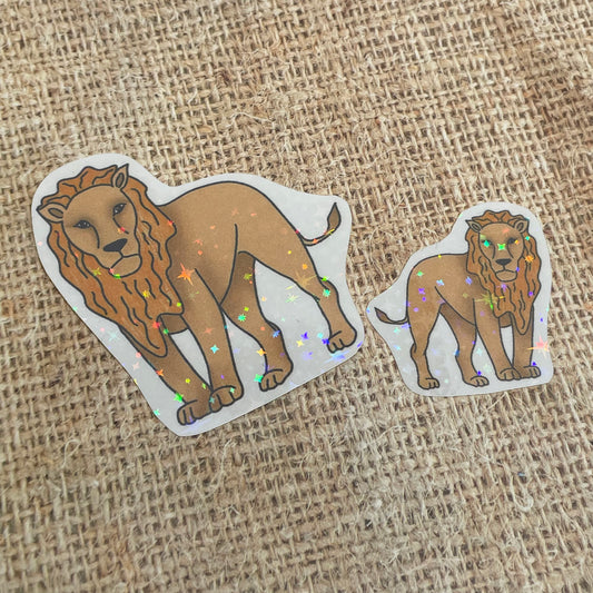 2 pcs Sammy The Lion Holographic Stickers