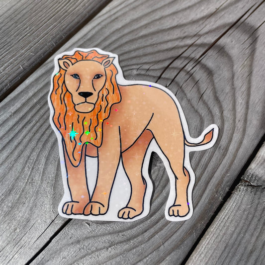 1 pc Large Sammy the Lion Clear Holographic Stickers