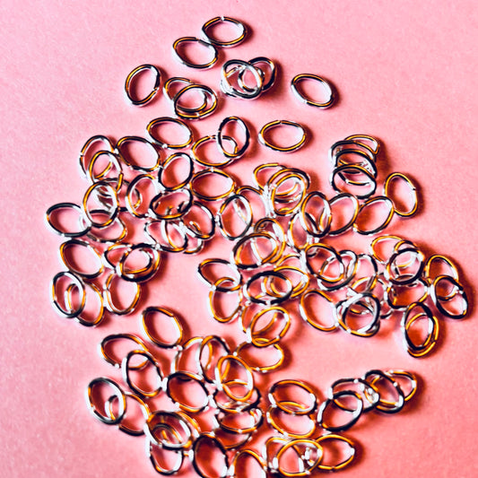 100 pcs Silver Plated 6mm Oval Jumprings