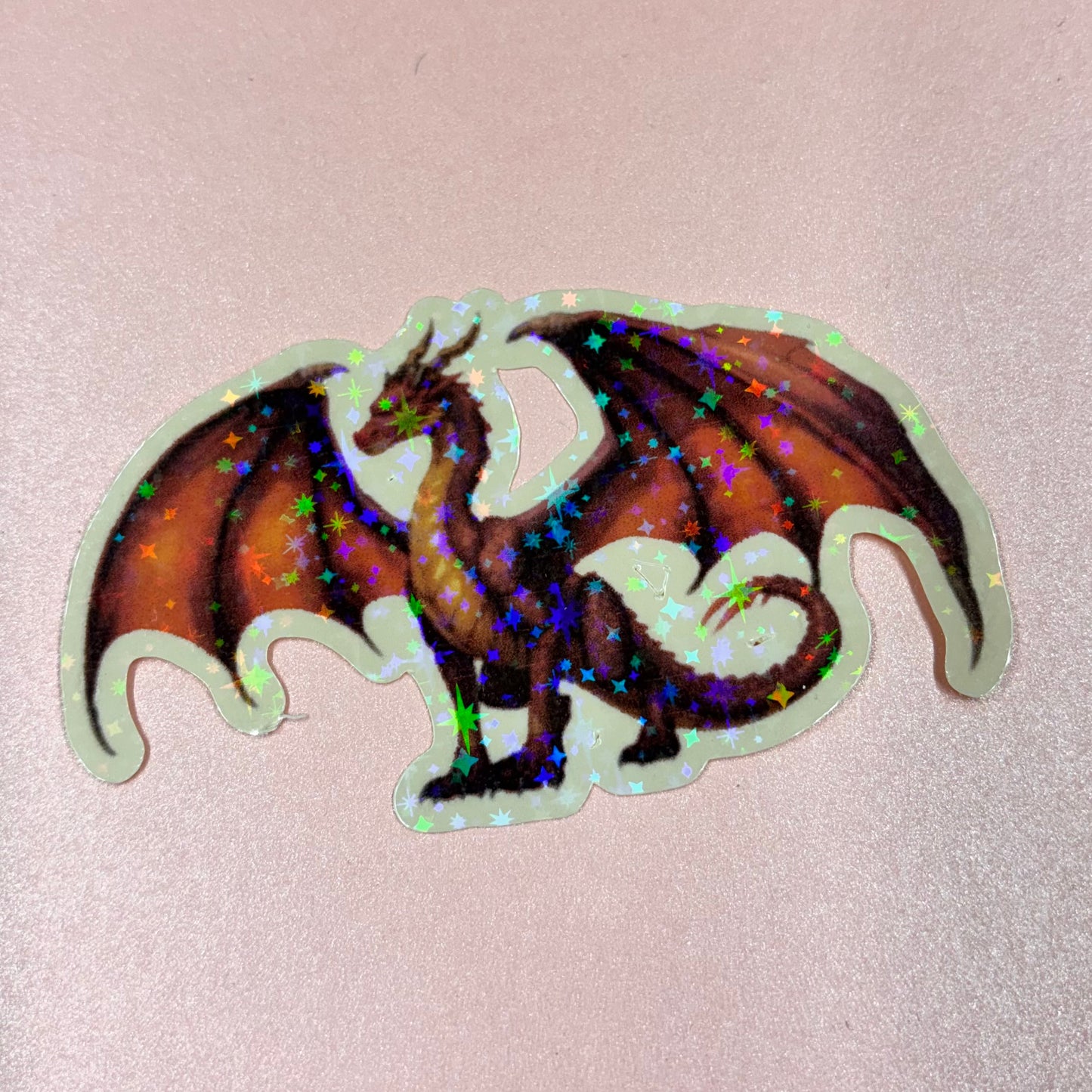Red Dragon Holographic Die Cut Sticker