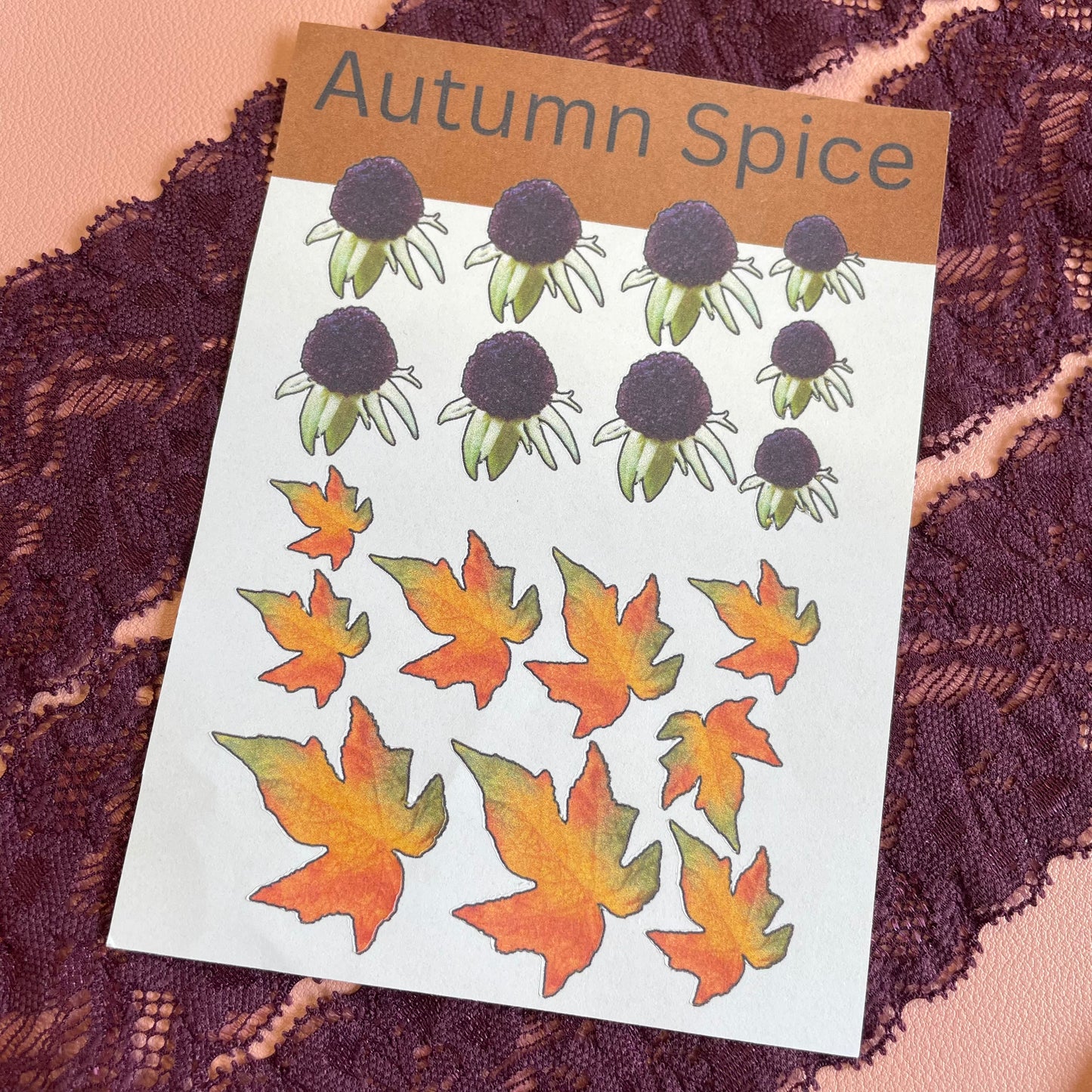 Set of 3 Autumn Spice Sticker Sheets