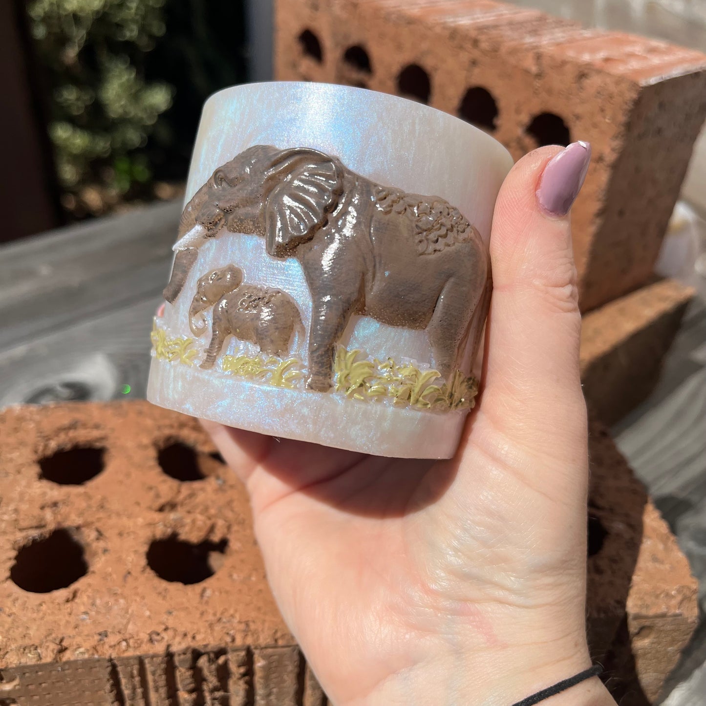Elephant Scene 3d Resin Pot Made To Order