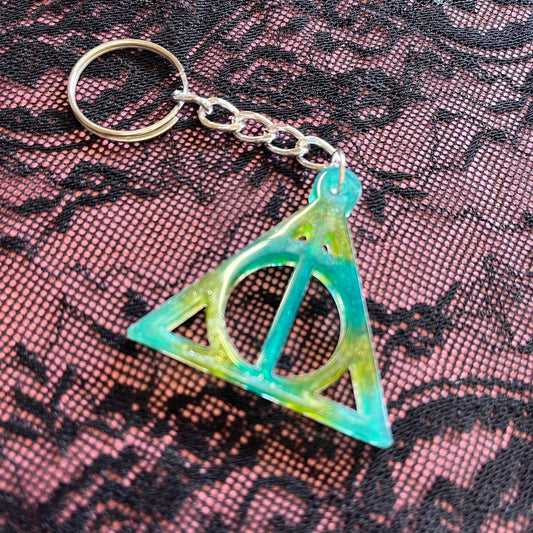 Deathly Hallows Green Resin Keyring