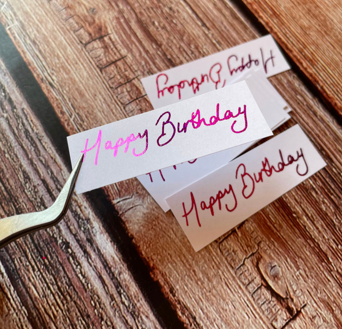 20 pcs Handwritten “Happy Birthday” foiled word pack