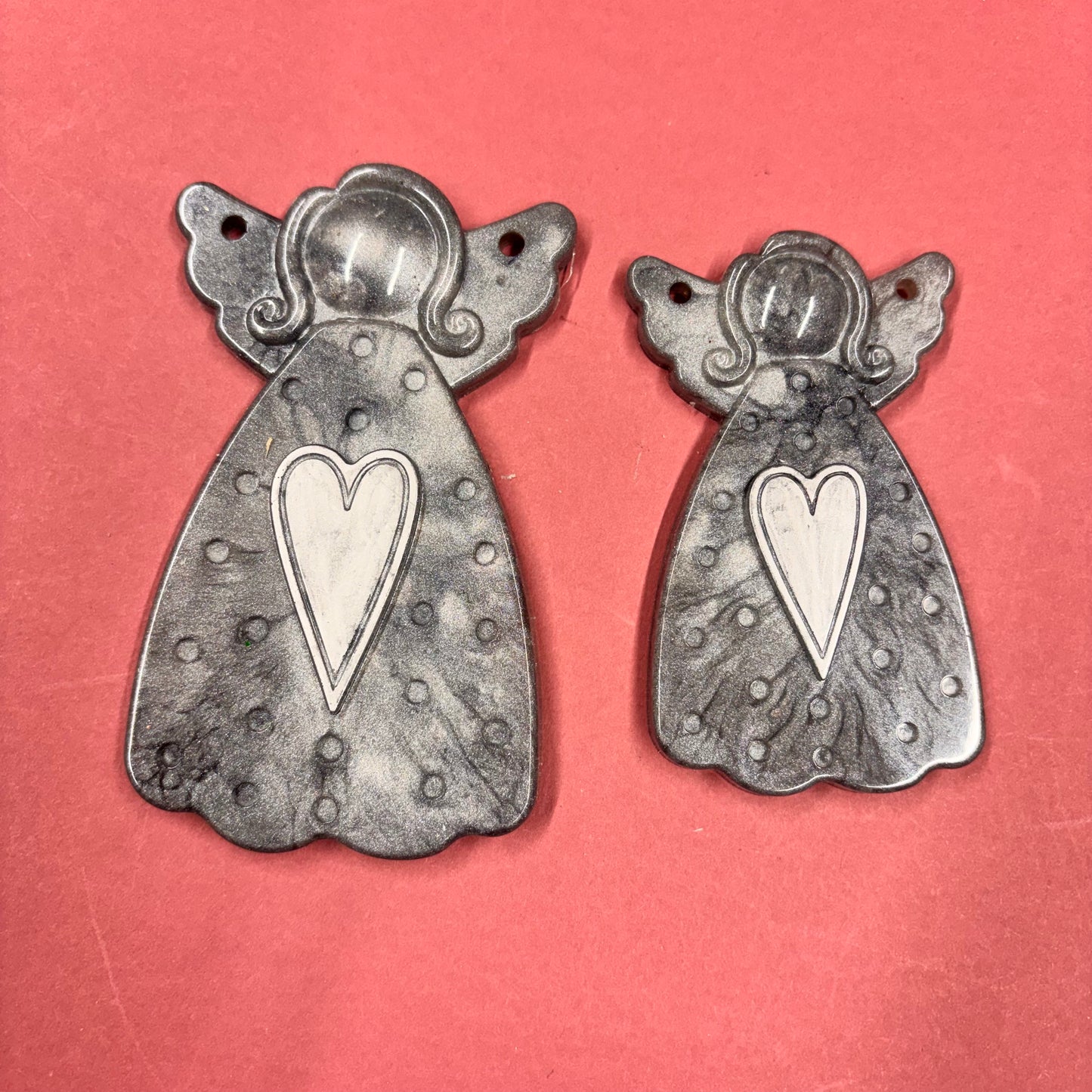 Beautiful Set of Resin Grey Angel Hanger