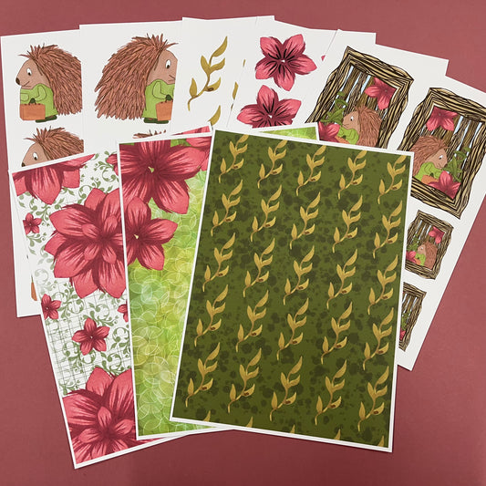 DIGITAL Harold Hedgehog Paper Collection with Cut Aparts