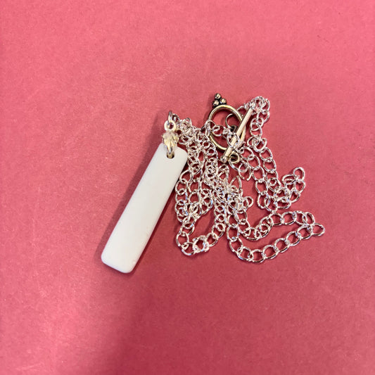 White Rectangle Eco Resin Pendant