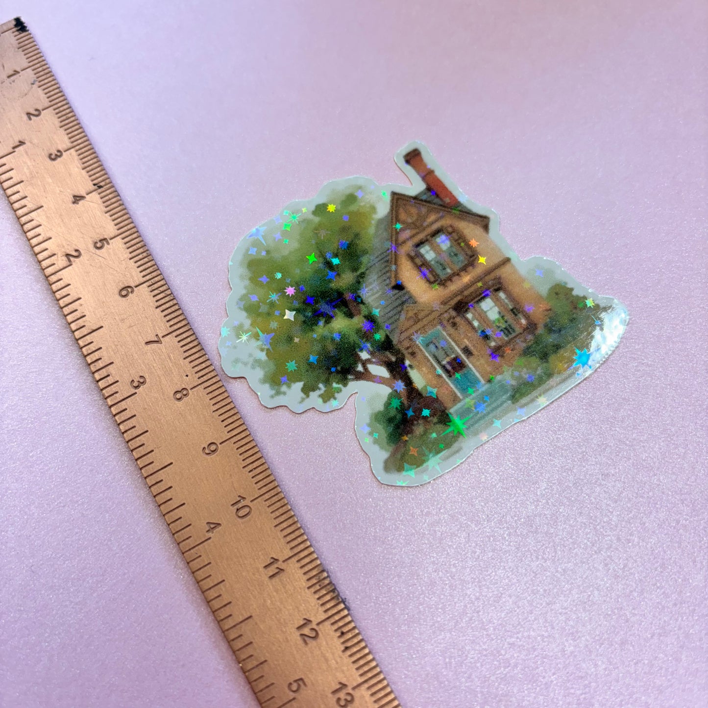 City Life Brick House Die Cut Sticker in Holographic