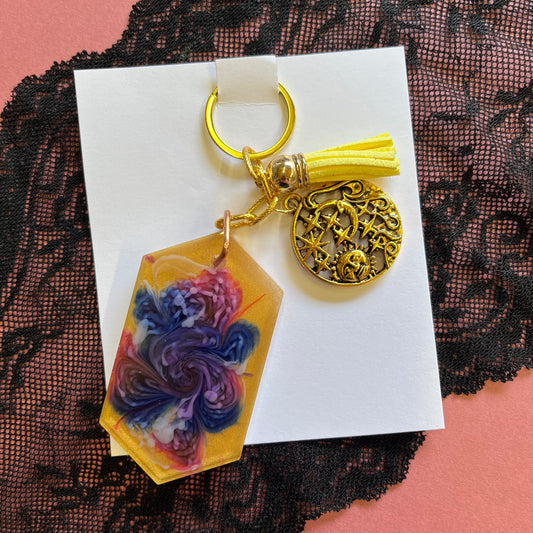 Large Yellow Bloom Keyring