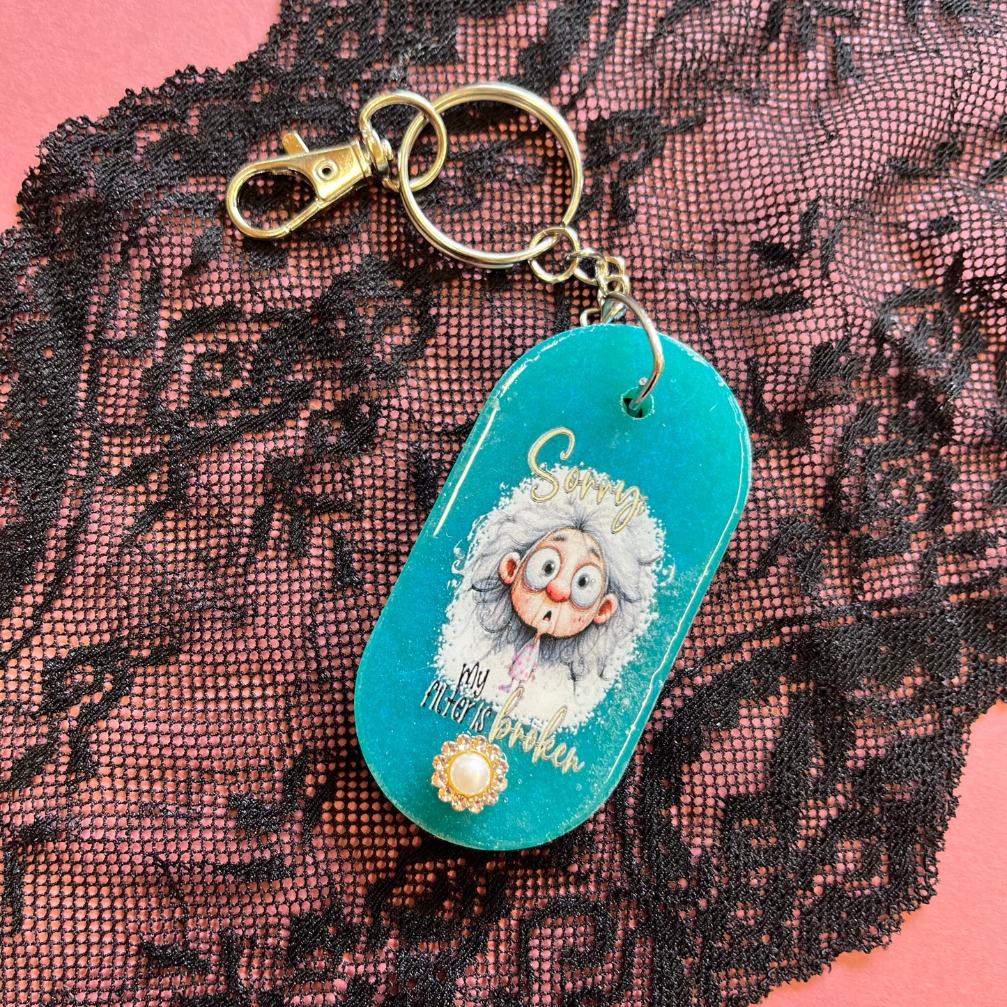Large Sorry My Filter Is Broken Keyring