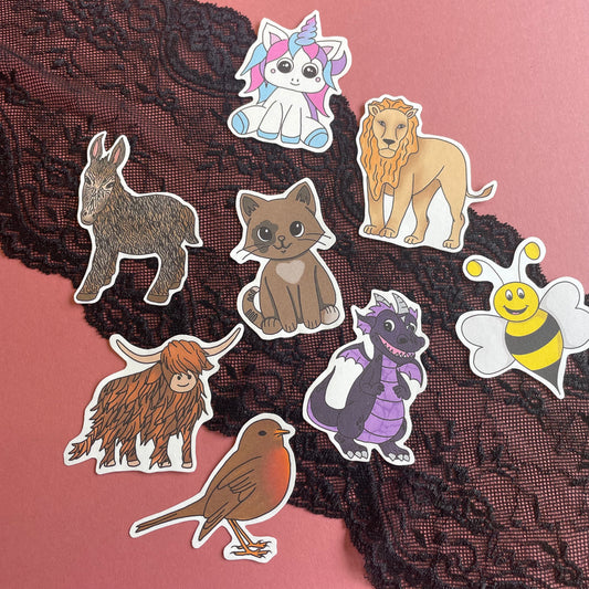 8 pcs Cutesy Treasures Matt Stickers