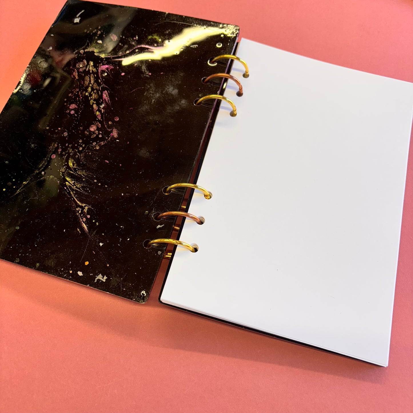 Metallic Pink And Green Resin Dragon Eye A5 Blank Note Book