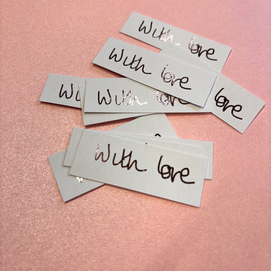 10pcs Light Purple Foiled With Love Word Pack