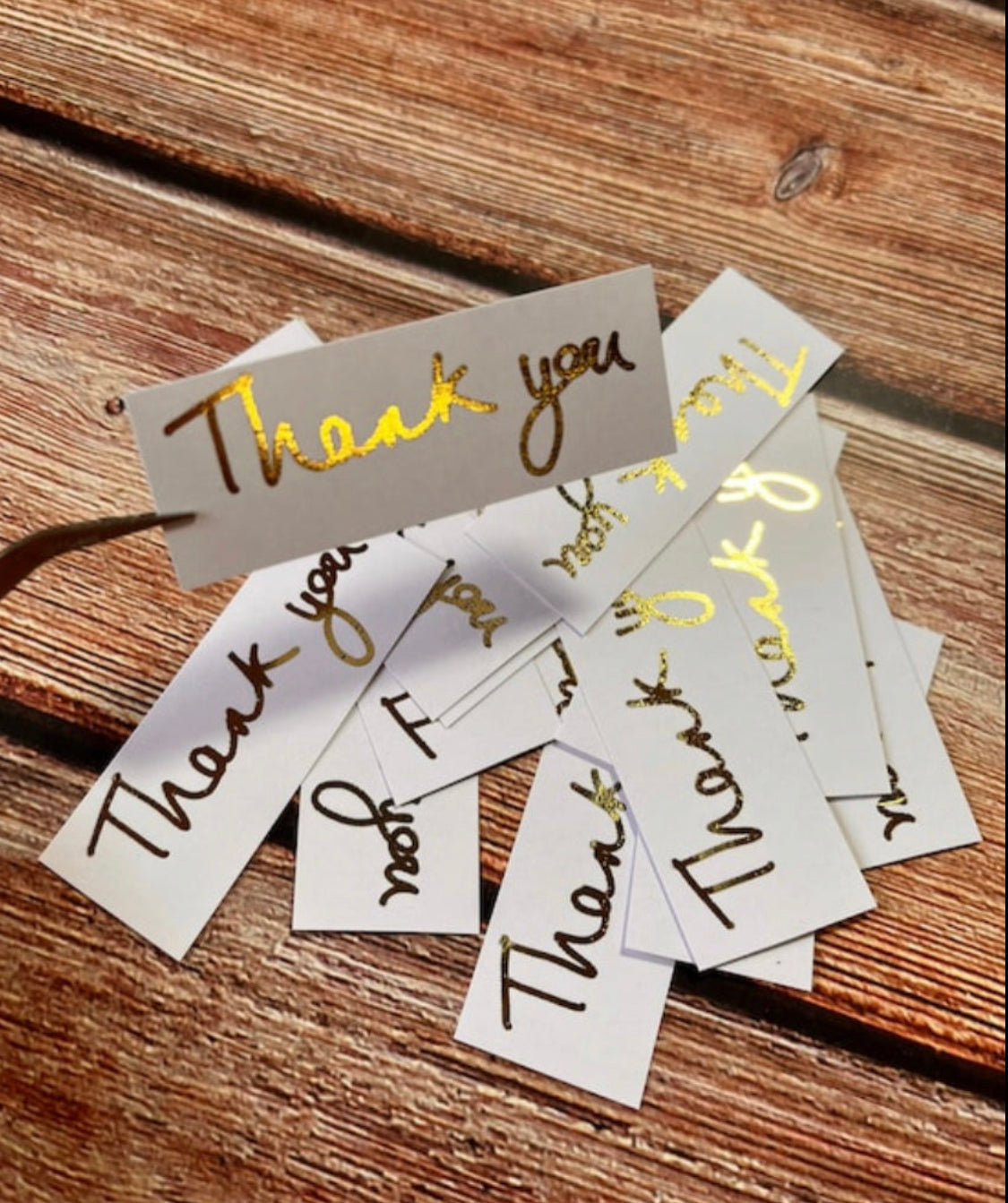 10 pcs Handwritten 'Thank You' Coloured Foiled Sentiments