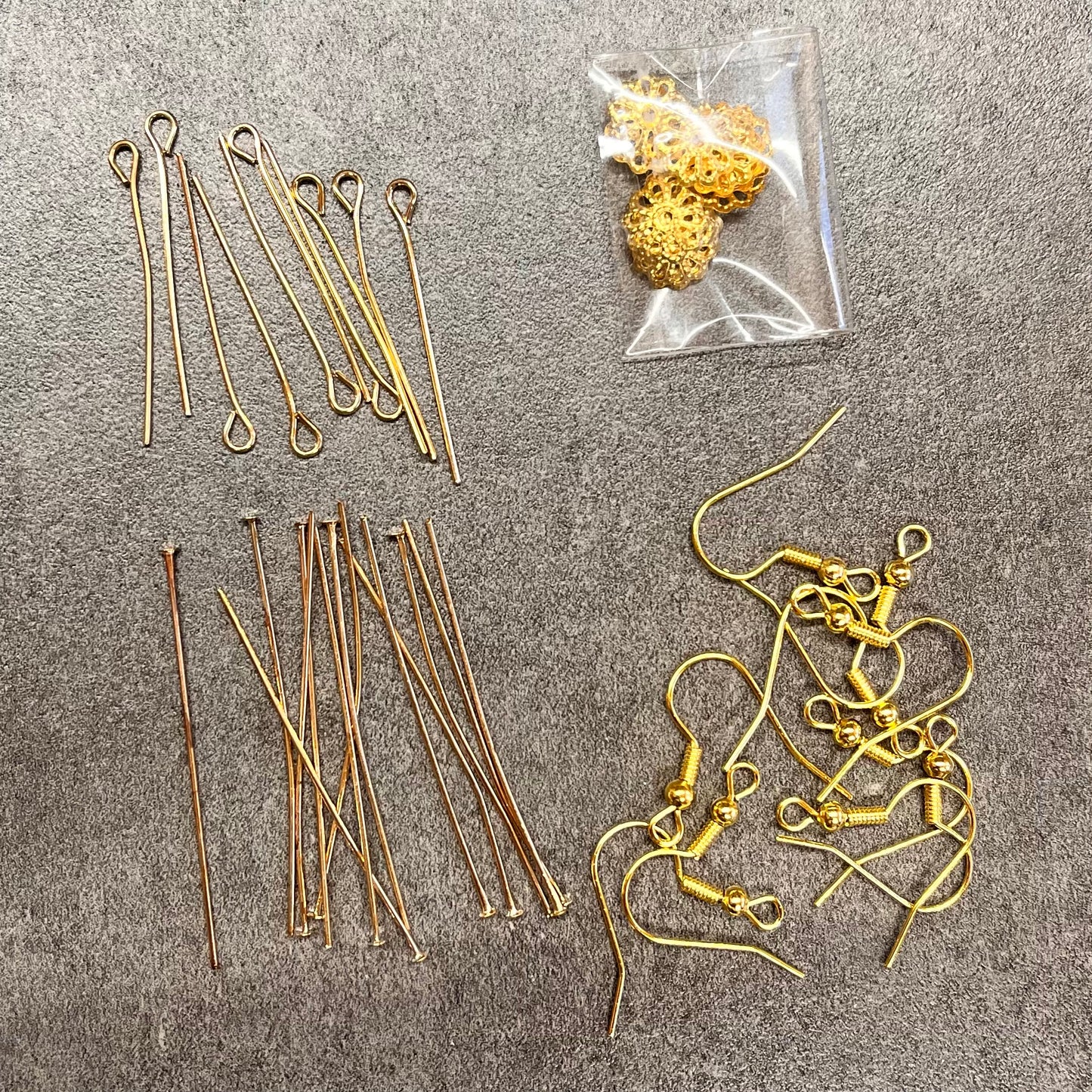 Gold plated earring making kit