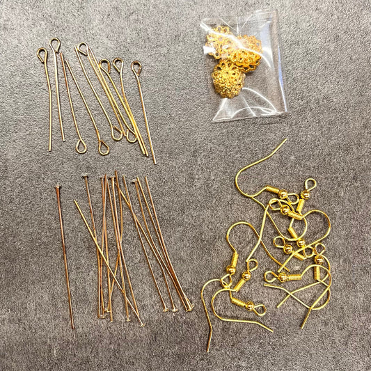 Gold plated earring making kit