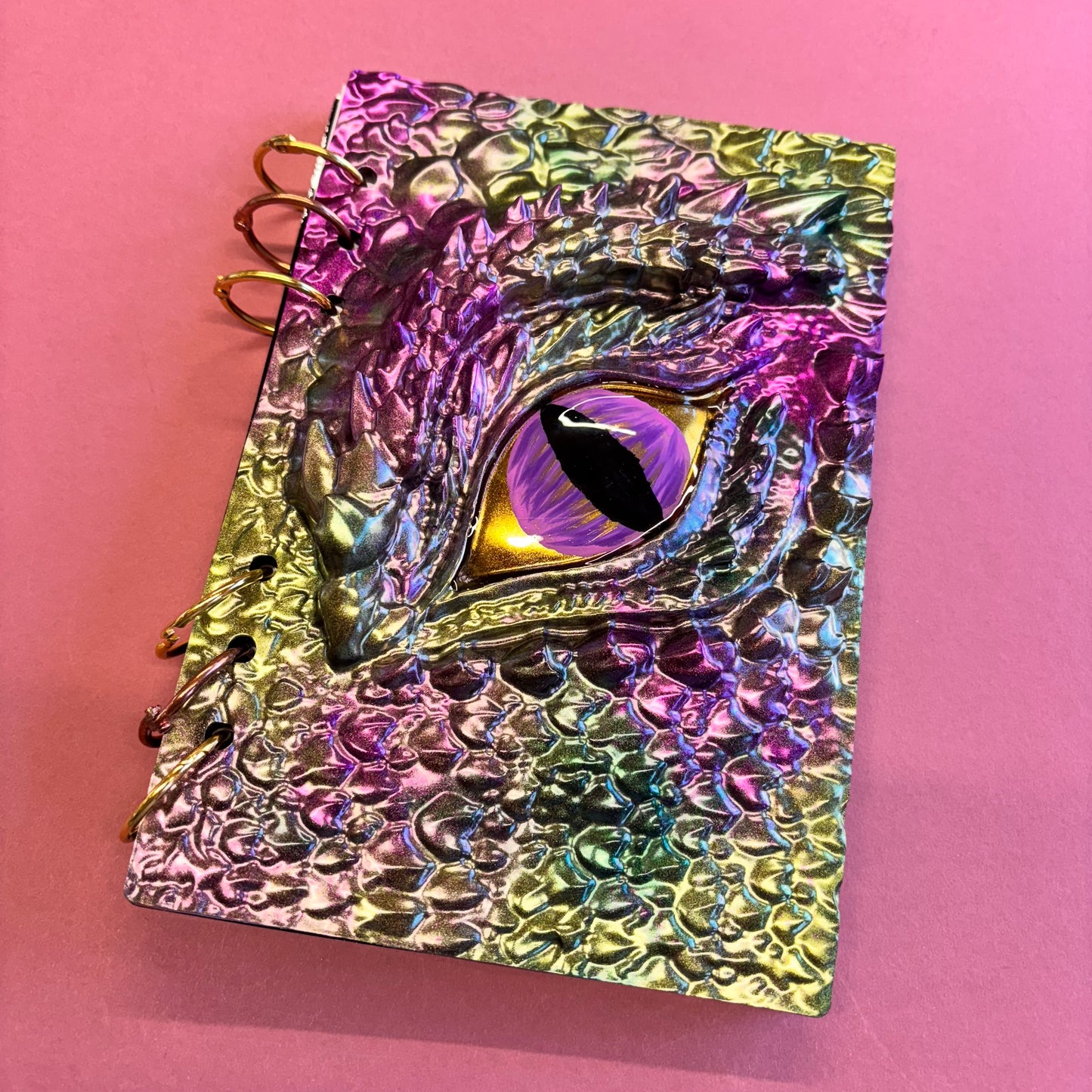 Metallic Pink And Green Resin Dragon Eye A5 Blank Note Book
