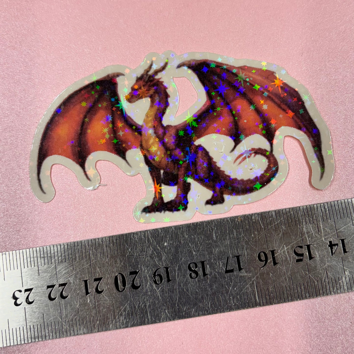 Red Dragon Holographic Die Cut Sticker