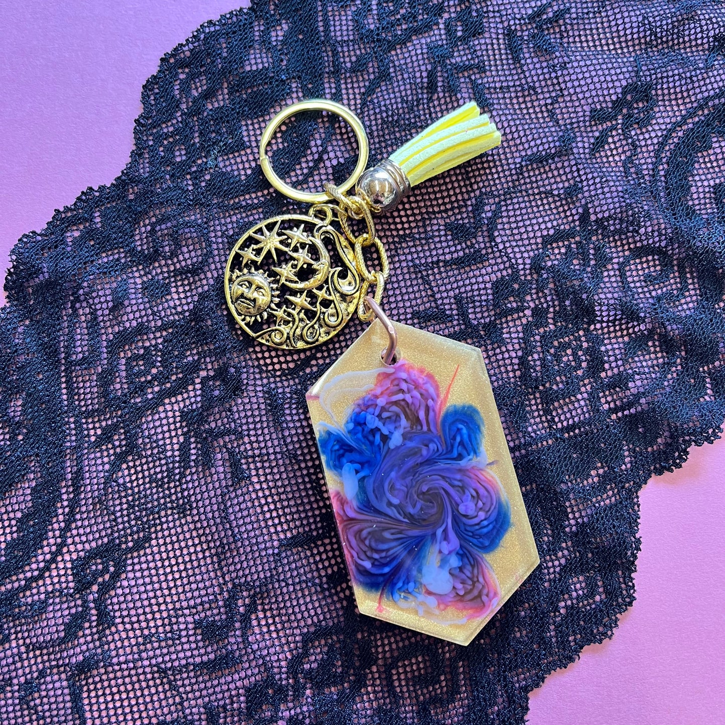 Large Yellow Bloom Keyring