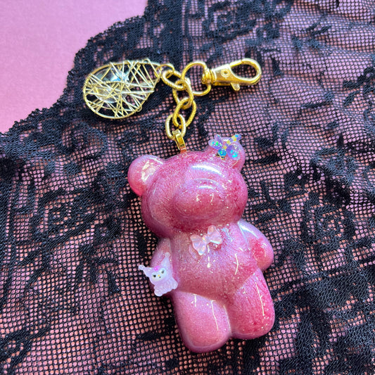 Large Pink Bear Keyring