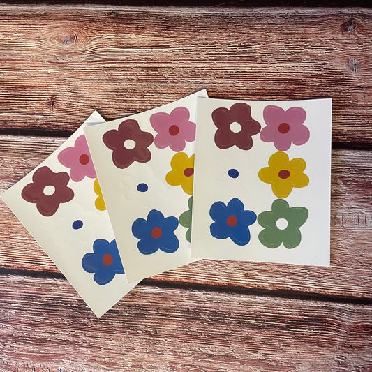 18 pcs (3 sheets) Flower stickers