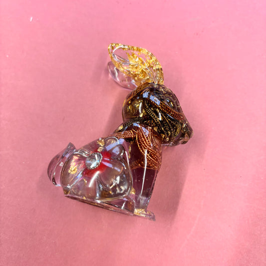 Old Jewellery Rings Resin Bunny Ornament
